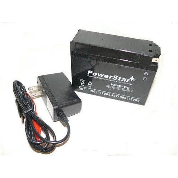 Batteryjack BatteryJack PM4B-BS-FI120005W UT4B YT4B - BS Battery & Charger for Yamaha TTR50 90 TTR50E 2006 - 2007 - TTR90E 03 - 07 PM4B-BS-FI120005W